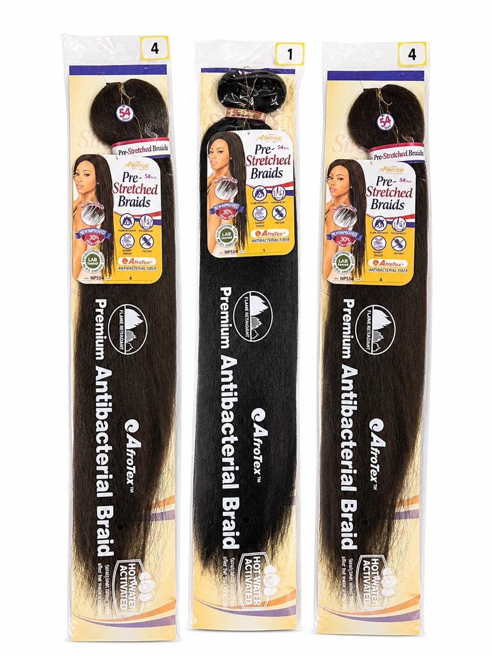 3 Pack 54” Pre-Stretched Braiding Hair